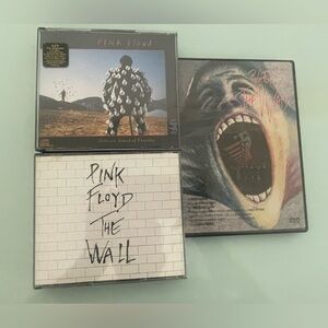 Pink Floyd Album Trio with White and Black Covers